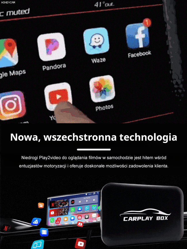Oryginalny przewodowy do bezprzewodowego CARPLAY