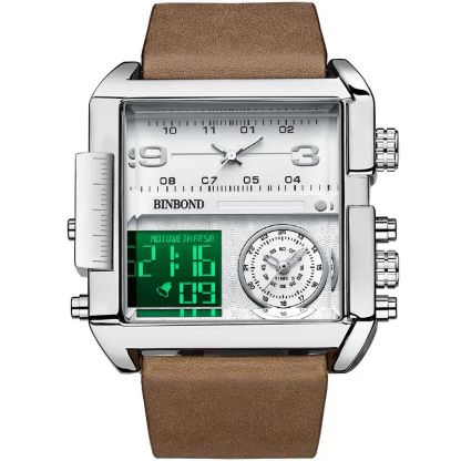⌚️Wielofunkcyjny kwadratowy zegarek kwarcowy z dużą tarczą💥 jest teraz w wyprzedaży na koniec roku, skorzystaj z rabatu o połowę