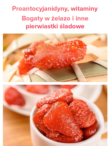 Suszone owoce truskawki premium