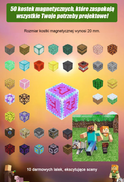 Zainspirowany „Minecraftem” 🌍Wielofunkcyjne magnetyczne klocki