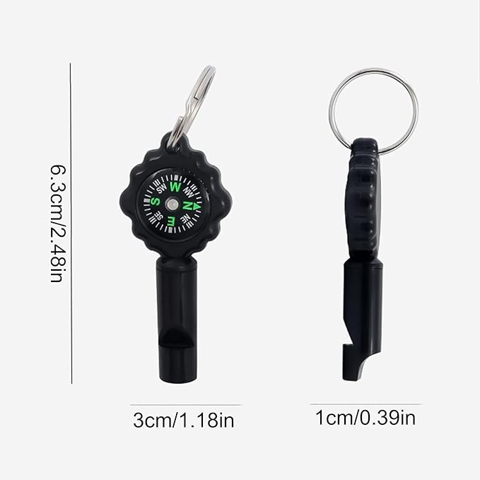 Survival z kompasem, produkty kempingowe na świeżym powietrzu Kompas | Sprzęt outdoorowy, kompas 2 w 1 z czystym, głośnym dźwiękiem do wspinaczki, polowania, pływania kajakiem
