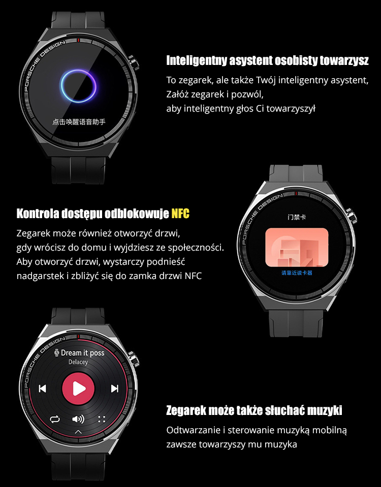 ⌚️【Nieinwazyjny pomiar poziomu glukozy we krwi】Inteligentny zegarek