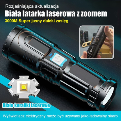🔦Nowa bojowa latarka LED🛸Jasna i dalekosiężna, z szerokim obszarem naświetlania i może oświetlać do 5000 metrów!