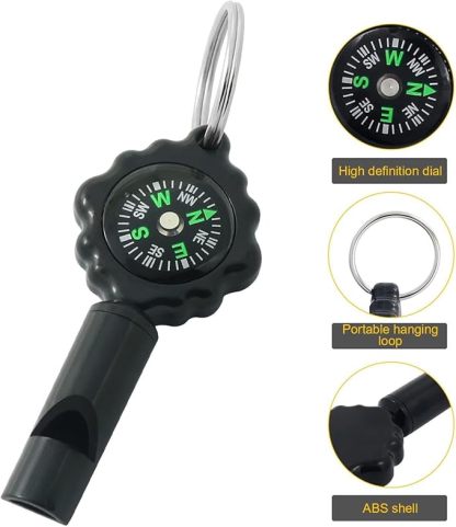 Survival z kompasem, produkty kempingowe na świeżym powietrzu Kompas | Sprzęt outdoorowy, kompas 2 w 1 z czystym, głośnym dźwiękiem do wspinaczki, polowania, pływania kajakiem
