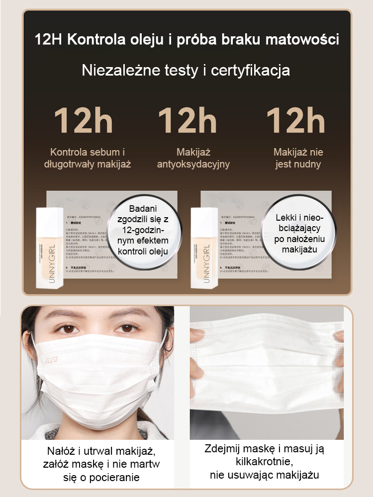 [Kup 1, dostaniesz 1 gratis]UNNYGIRL Supermodelkowy podkład w płynie