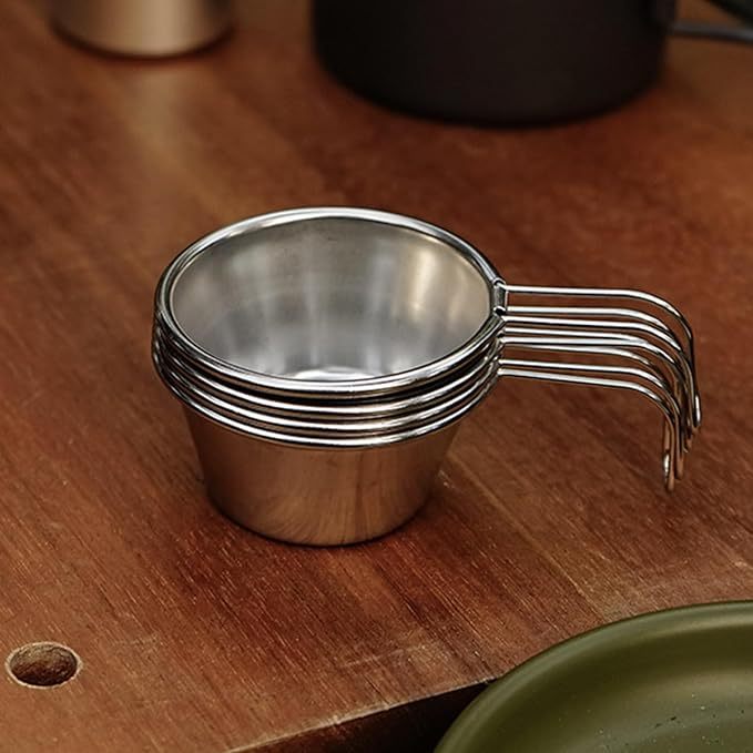 Kubki Termiczne - 50 Ml Kubki Ze Stali Nierdzewnej - 4 Sztuki Kubki Turystyczne Do Campingu Wędrówek Kuchni Plenerowej Grillowania I Sportu