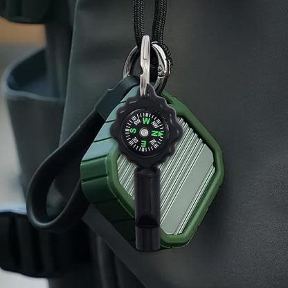 Survival z kompasem, produkty kempingowe na świeżym powietrzu Kompas | Sprzęt outdoorowy, kompas 2 w 1 z czystym, głośnym dźwiękiem do wspinaczki, polowania, pływania kajakiem
