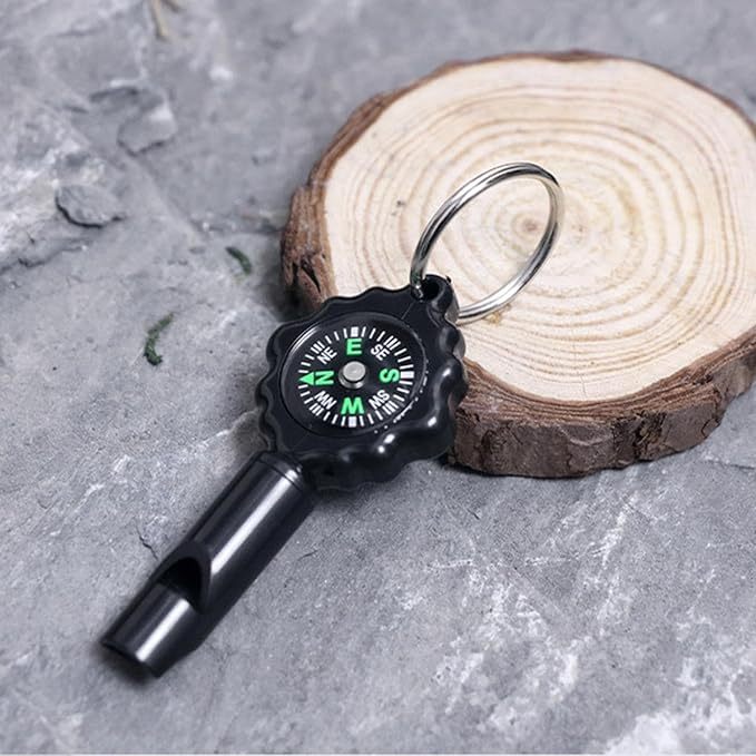 Survival z kompasem, produkty kempingowe na świeżym powietrzu Kompas | Sprzęt outdoorowy, kompas 2 w 1 z czystym, głośnym dźwiękiem do wspinaczki, polowania, pływania kajakiem