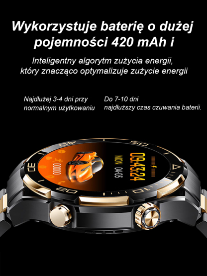 ⌚ 【Pierwsze wydanie w 2024 r.】 Inteligentny zegarek z czarnego złota! 💥Monitoruj swoje zdrowie i akcentuj swój styl!