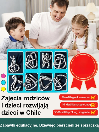 Zabawka edukacyjna z dziewięcioogniwowym pierścieniem odblokowującym