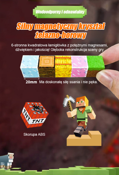 Zainspirowany „Minecraftem” 🌍Wielofunkcyjne magnetyczne klocki