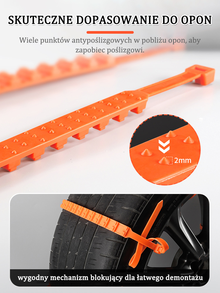 🚗Łańcuchy przeciwpoślizgowe❄️Dostosowują się do różnych modeli i nigdy się nie zużywają, zapewniając bezpieczeństwo jazdy!