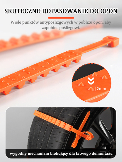 🚗Łańcuchy przeciwpoślizgowe❄️Dostosowują się do różnych modeli i nigdy się nie zużywają, zapewniając bezpieczeństwo jazdy!