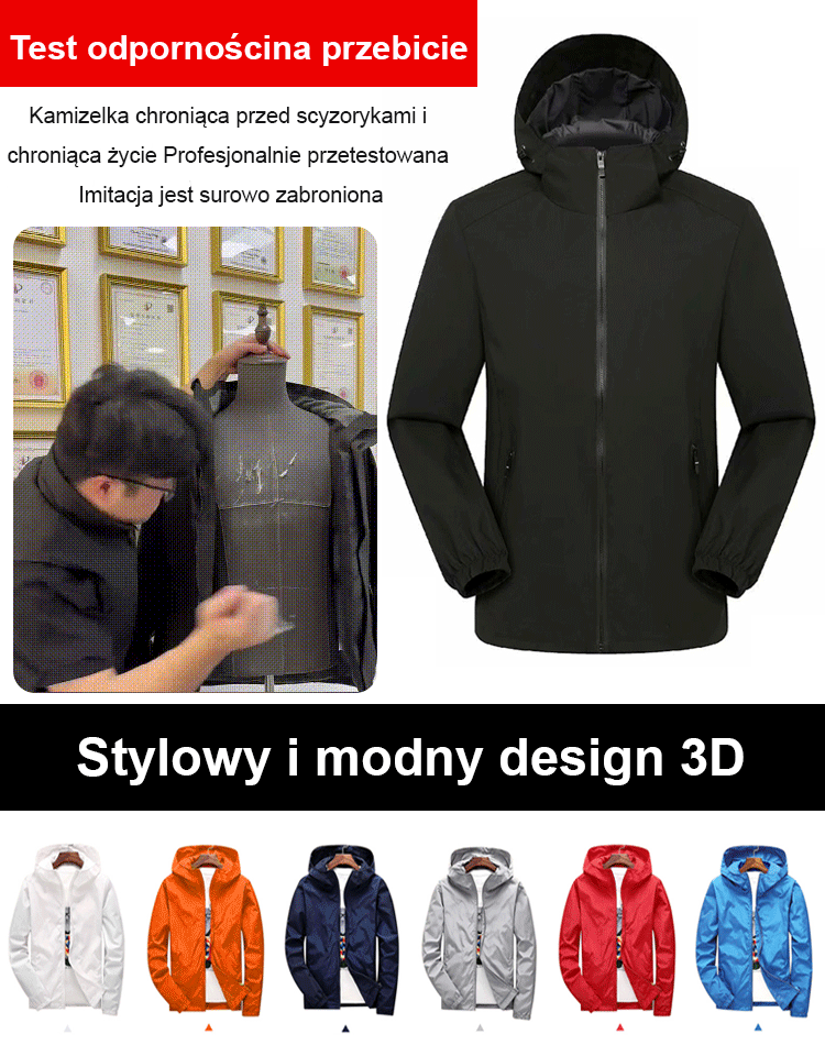 [Bezpieczna i gwarantowana] Kurtka przeciwprzebiciowa
