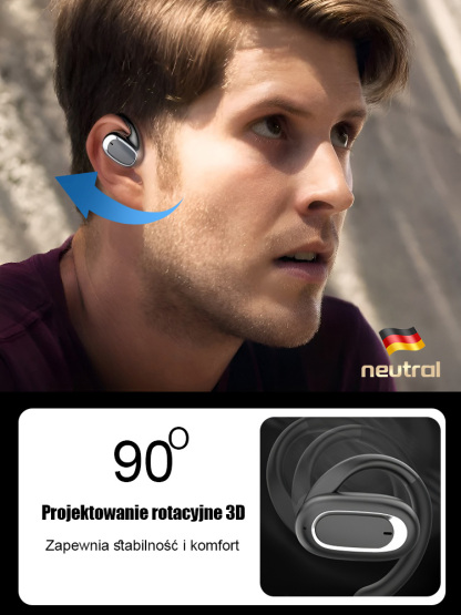 Otwarte stereo otwarte OWS -Bluetooth -earfones