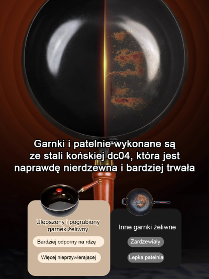 🛡️ Pożegnaj się z powlekanymi garnkami: Ręcznie kute niepowlekane garnki, nowa era zdrowego gotowania! 🍳