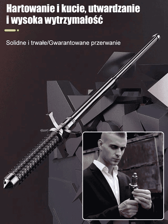 【Nie wymaga zezwolenia】Teleskopowy kij trekkingowy do samoobrony ze stali wysokowęglowej, kieszonkowy ochraniacz — niezbędny w podróży! 🦺🛡️
