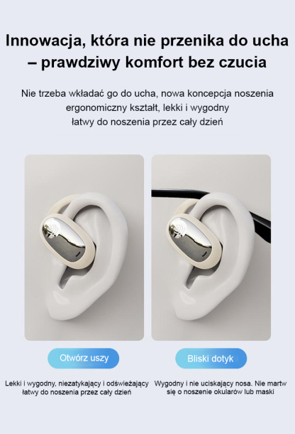 🎼 【Obrotowy dźwięk przestrzenny o 180°】 Słuchawki OWS Bluetooth🎧 zapewniają wrażenia dźwiękowe jak na koncercie!