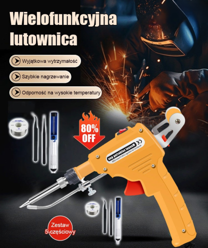Zestaw lutownicy z podgrzewaniem wewnętrznym, 5 części.