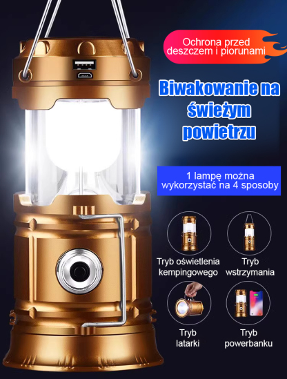 Wodoodporna wielofunkcyjna lampa solarna
