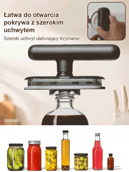 【Otwieracz do puszek oszczędzający pracę】Nie tylko oszczędza czas, ale jest również bezpieczniejszy — otwórz wszystkie pokrywki puszek w ciągu jednej sekundy!
