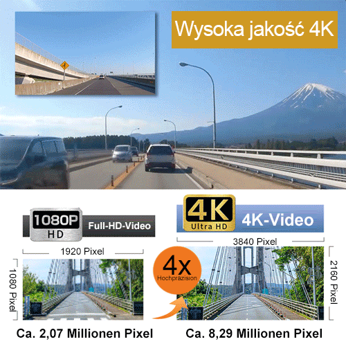 🚗 【Trzy kamery】 Rejestrator jazdy 📽 Wyposażony w Wi-Fi i wysoką rozdzielczość