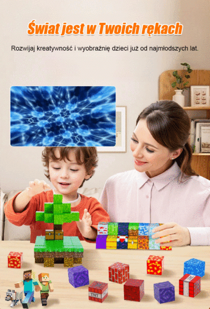 Zainspirowany „Minecraftem” 🌍Wielofunkcyjne magnetyczne klocki