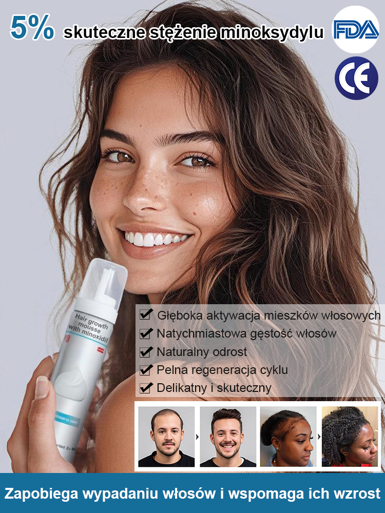 5% najlepiej skoncentrowana pianka minoksydylowa, efekty widoczne w ciągu tygodnia, odzyskaj swoje piękne włosy! 🌟💁‍♂️💁‍♀️