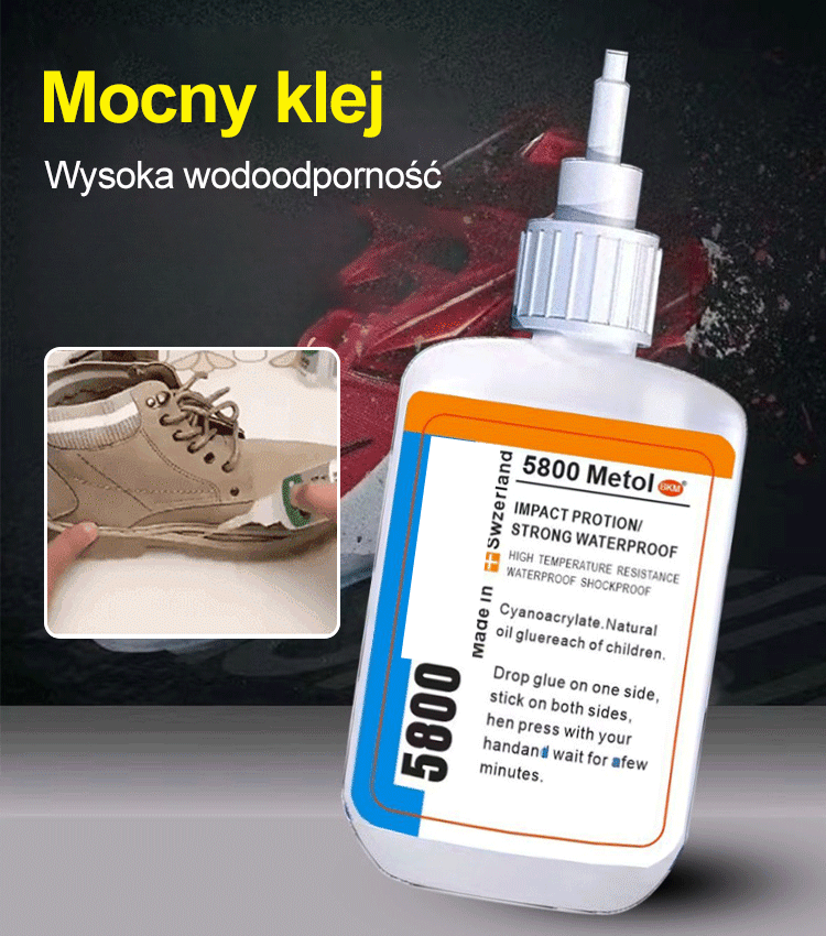 Wodoodporny, przezroczysty, mocny, uniwersalny klej
