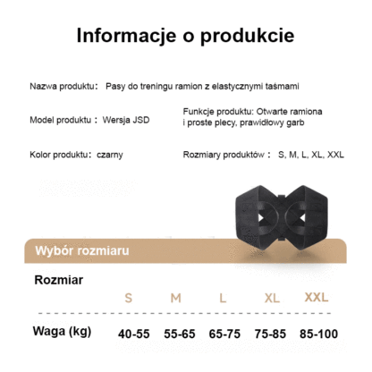 🕺Opaska treningowa z gumką💯Noś ją tylko przez dwie godziny dziennie, aby rozwinąć pamięć mięśniową, naturalnie wyprostować plecy i poprawić postawę.