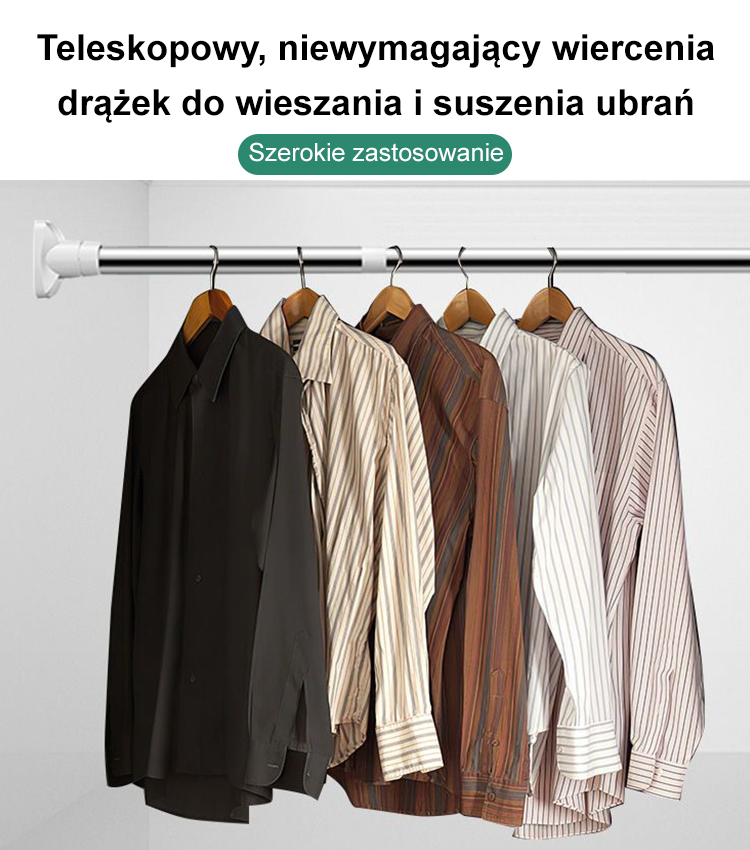 Rozciągany wieszak na pranie bez wiercenia