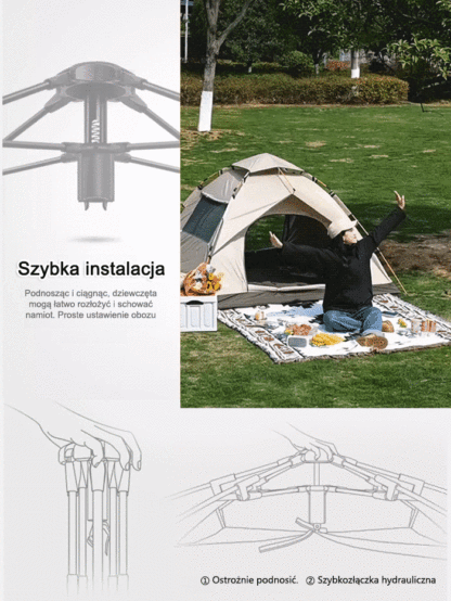 W pełni automatyczny, szybko otwierający się namiot kempingowy