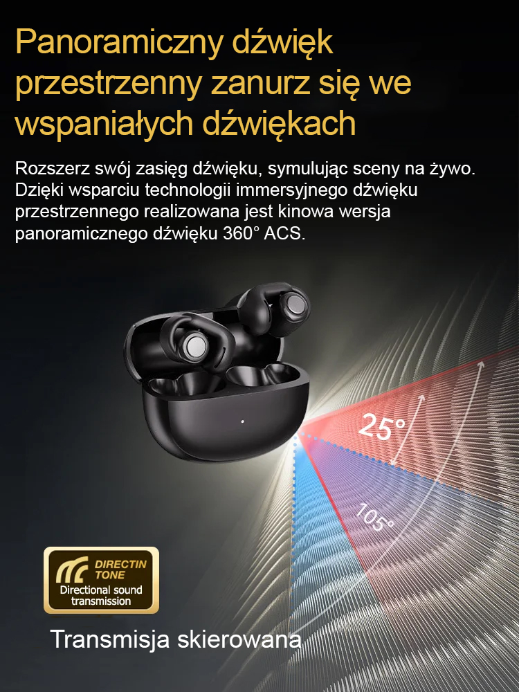 🎧Open sportowe słuchawki Bluetooth🎼po raz pierwszy wprowadzone online! Wciągające pole dźwiękowe stereo 2.0, bezstratna jakość dźwięku na poziomie CD!