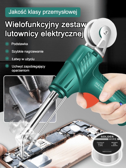 💥【Szybkie nagrzewanie w 3 sekundy】Wielofunkcyjna lutownica z zestawem lutownicy cynowej💫10 razy wydajniejsza niż tradycyjny sprzęt lutowniczy