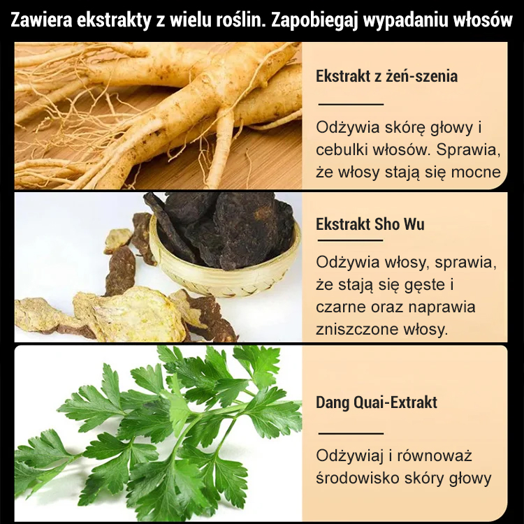 💇‍♀️Szampon do czarnych włosów💯Porost 100 000 włosów w ciągu jednej nocy, dzięki czemu Twoje włosy będą jak wodospad!