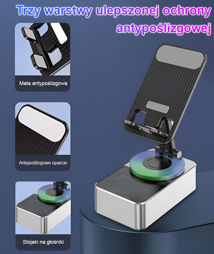 🎶Podstawka ładująca dla leniwego głośnika Bluetooth📣Ładowanie, uchwyt na telefon komórkowy, głośnik Bluetooth trzy w jednym