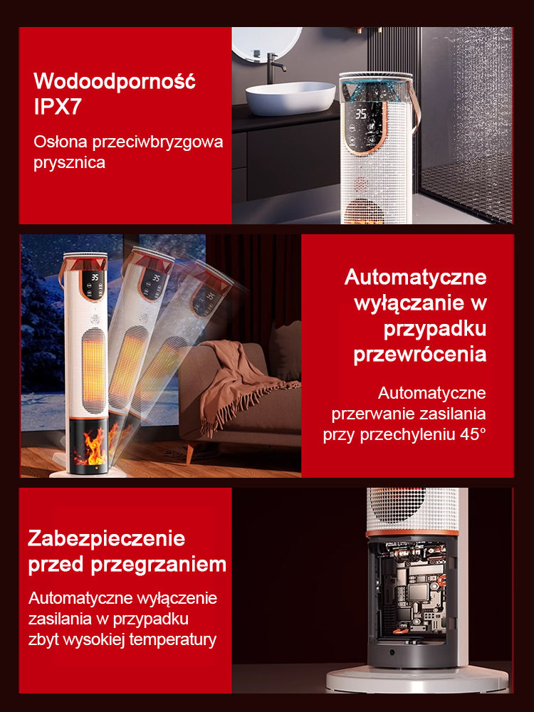 【Tylko 1 kWh w 3 dni!】💡 Grzejnik 3 w 1: Termowentylator 🔥 + Nawilżacz 💧 + Oczyszczacz Powietrza 🍃. Cichy i z termostatem! 🤫