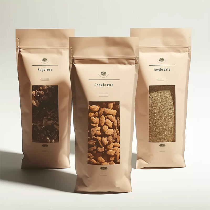 Kraft-Paper Ziplock Pouch with Window