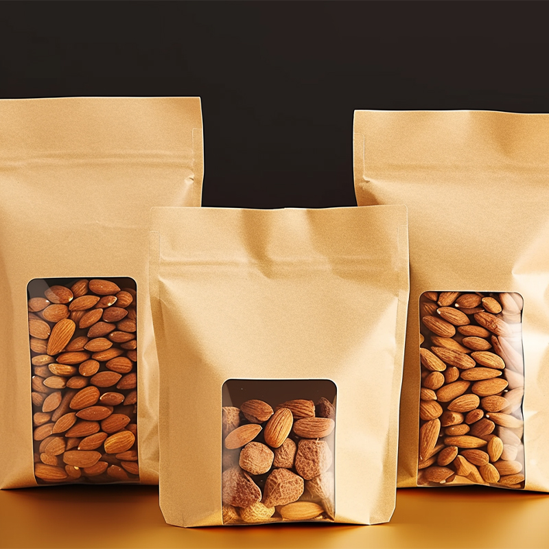 Kraft-Paper Ziplock Pouch with Window