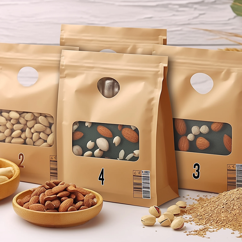 Kraft-Paper Ziplock Pouch with Window