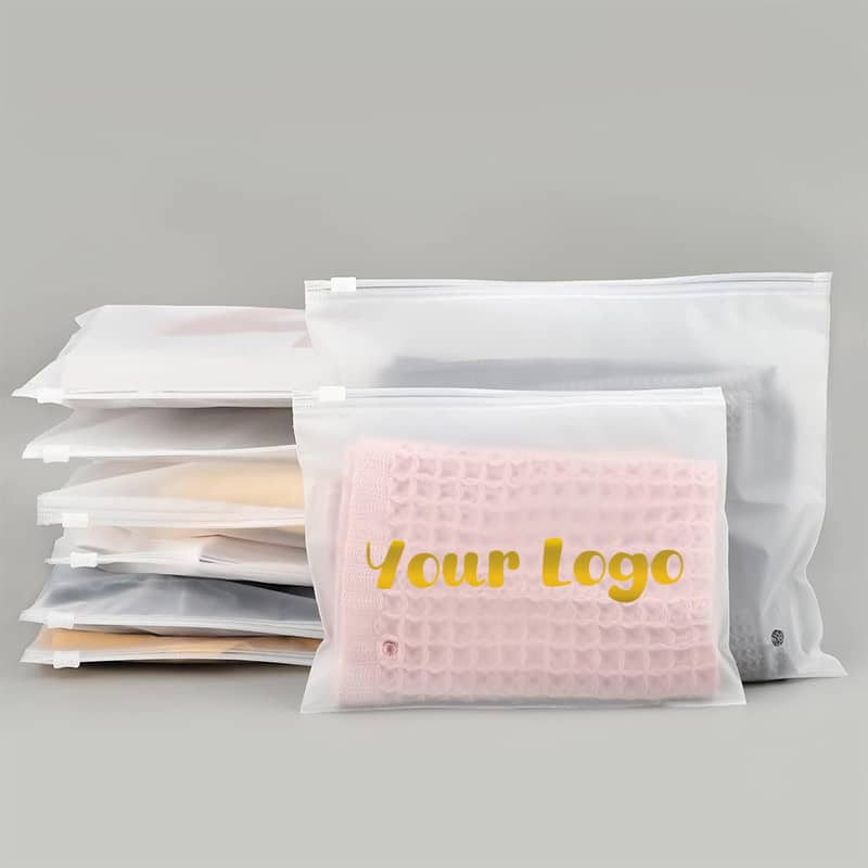 Frosted Zipper Clothing Bags