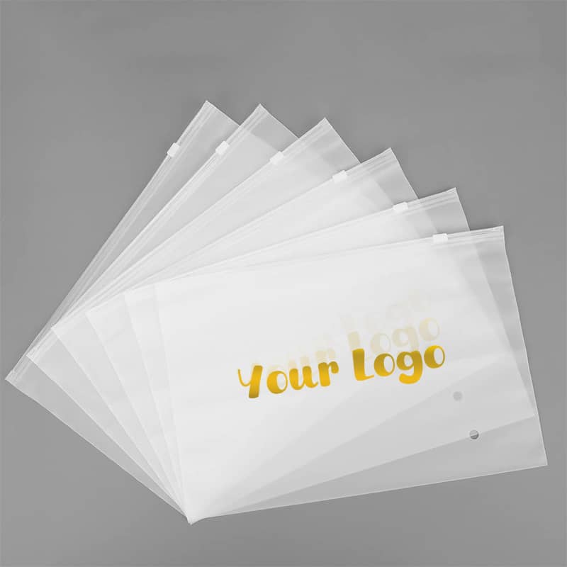 Frosted Zipper Clothing Bags