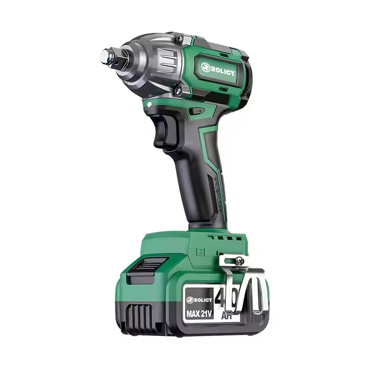 Rolicy Tools Two Batteries And One Charger Impact Power Wrench Cordless High Torque 21v