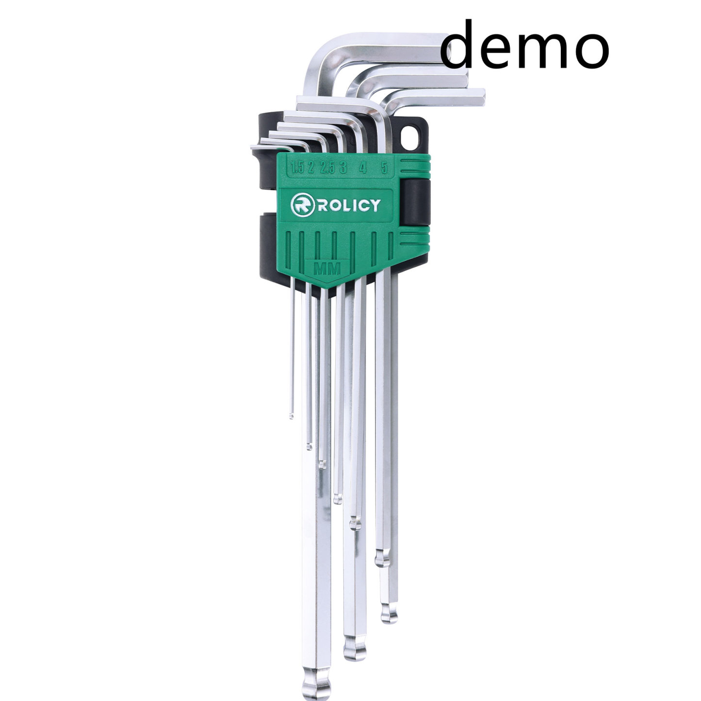 ROLICY 9pcs Extra Long Arm Ball Ended Hex Key Set