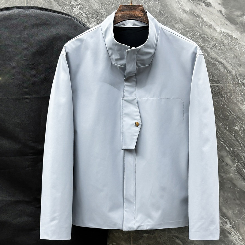 2025 Spring/Summer New Dustproof Waterproof Fabric, Men's High-End Casual Woven Trench Coat Jacket Outerwear