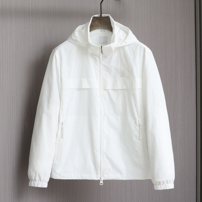 2025 Spring/Summer Imported Lightweight Fiber Fabric Breathable Comfort Minimalist Timeless Design Men's Hooded Jacket Business Casual Trench Coat