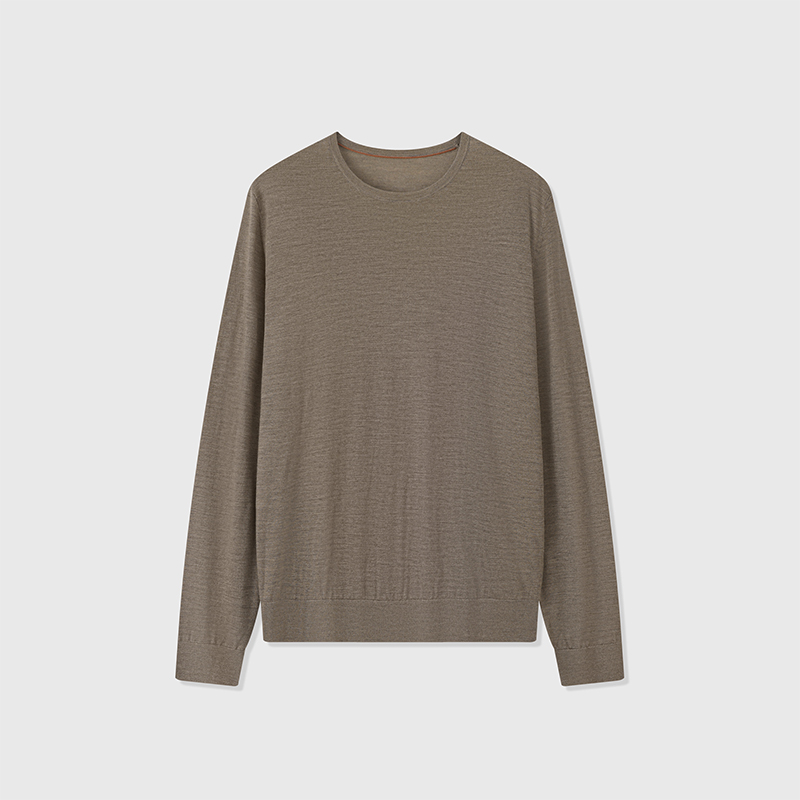 2026 Fall/Winter Icewish Wool Knit Crewneck Sweater – Classic Long Sleeve Men's Pullover
