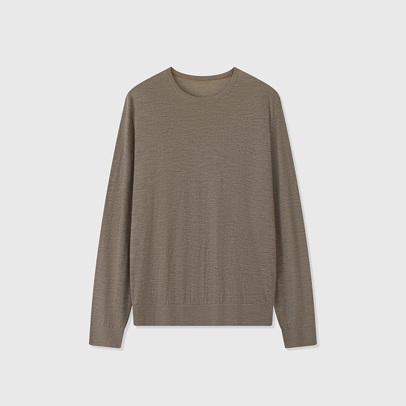 2026 Fall/Winter Icewish Wool Knit Crewneck Sweater – Classic Long Sleeve Men's Pullover