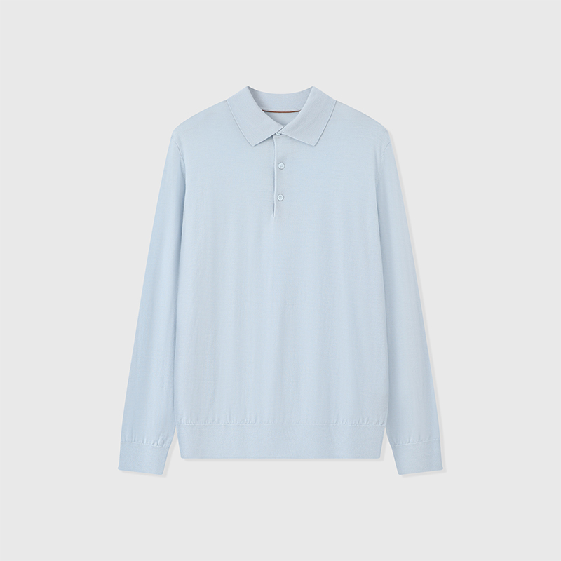 2026 Fall/Winter Icewish Wool Knit Polo Shirt – Premium Long Sleeve Men's Sweater