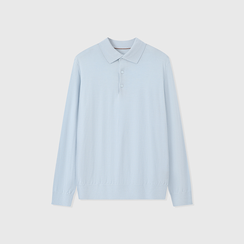 2026 Fall/Winter Icewish Wool Knit Polo Shirt – Premium Long Sleeve Men's Sweater